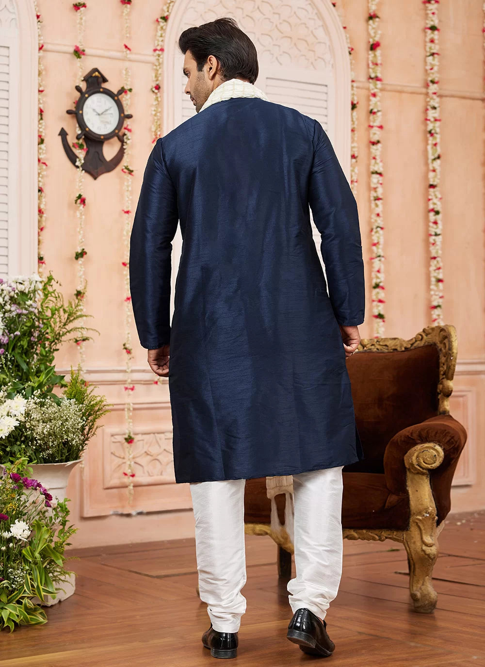 Raivat Ethnic Blue Colour Art Silk Kurta Pajama With Matching Dupatta