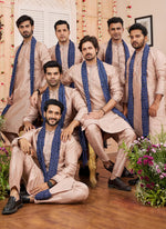 Thumbnail for Raivat Ethnic Peach Colour Art Silk Kurta Pajama With Matching Dupatta