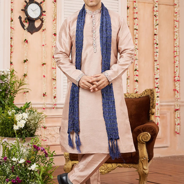 Raivat Ethnic Peach Colour Art Silk Kurta Pajama With Matching Dupatta - Distacart
