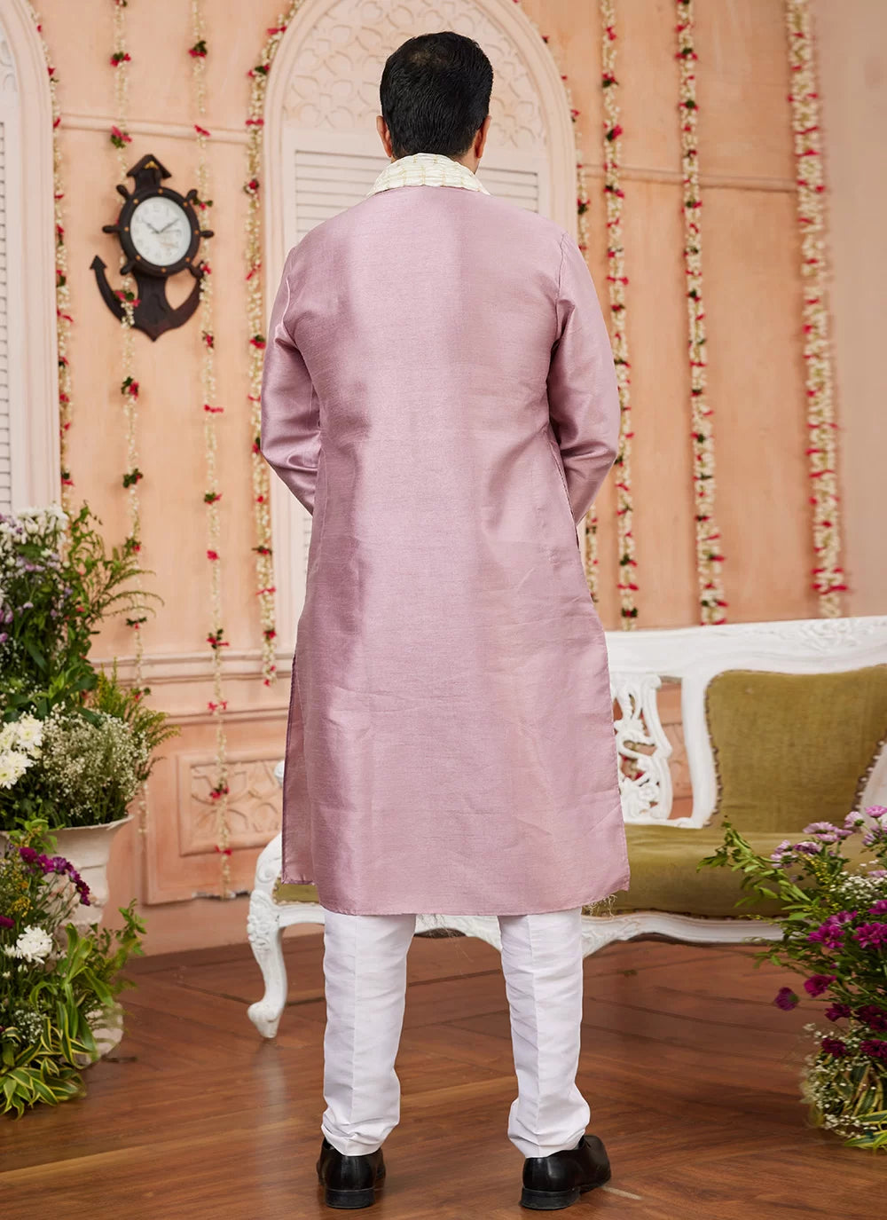 Raivat Ethnic Onion Pink Colour Art Silk Kurta Pajama With Matching Dupatta