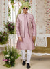 Raivat Ethnic Art Silk Embroidery Work Jacket Set In Onion Colour - Distacart