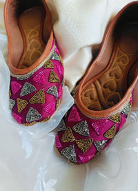 Thumbnail for Desi Colour Women Indian Ethnic Footwear-Purple Bricks