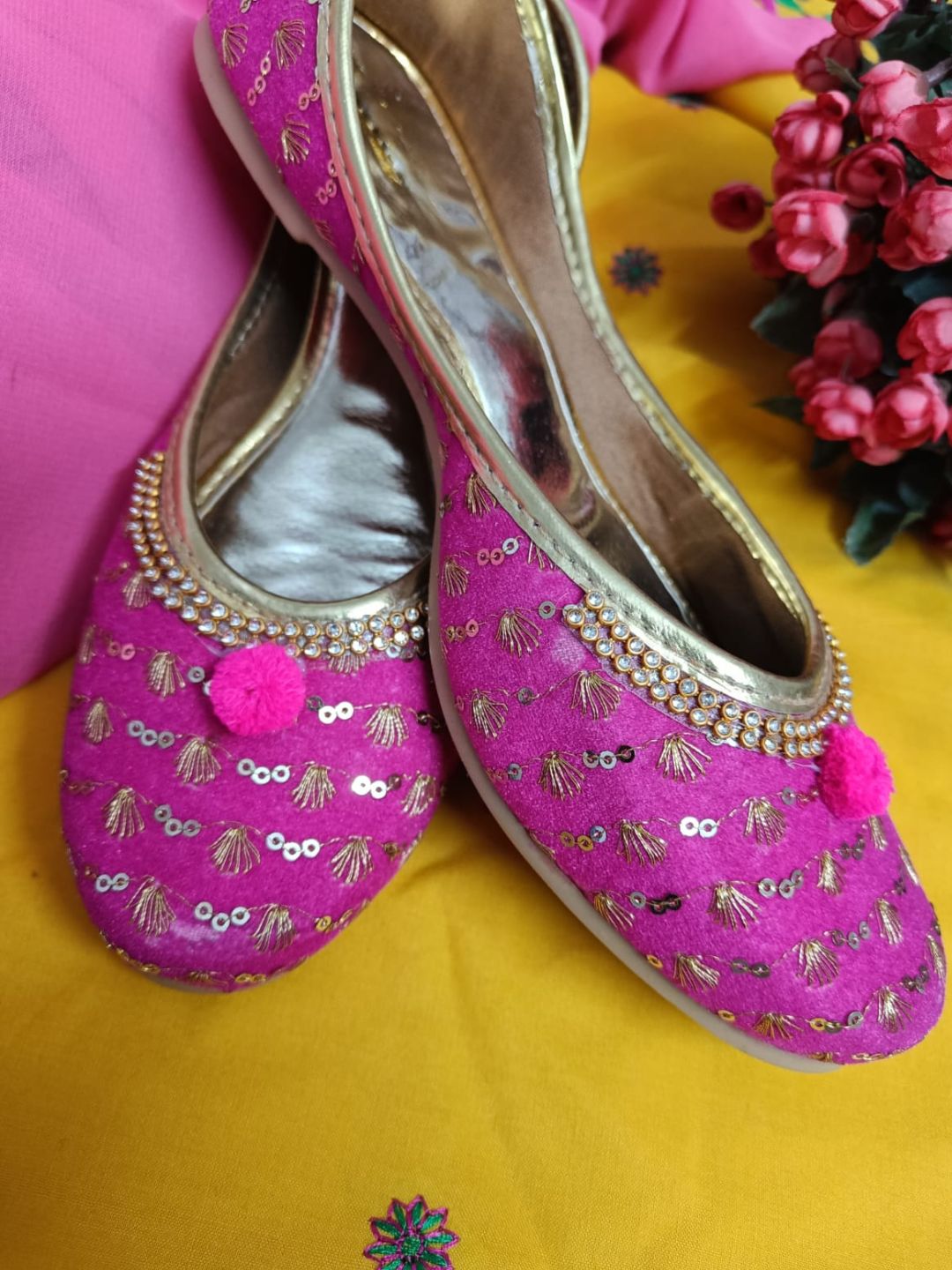 Desi Colour Women Indian Ethnic Footwear-Pink Star - Distacart