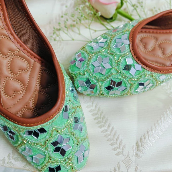 Desi Colour Women Indian Ethnic Footwear-Party Wear Mirror Work - Distacart