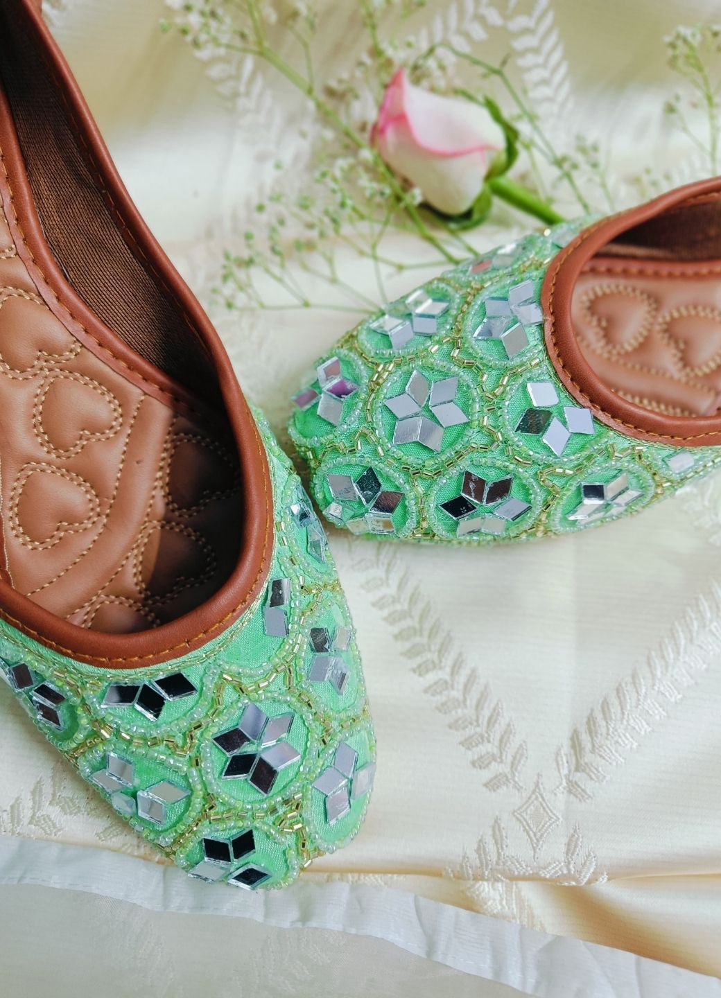 Desi Colour Women Indian Ethnic Footwear-Party Wear Mirror Work - Distacart