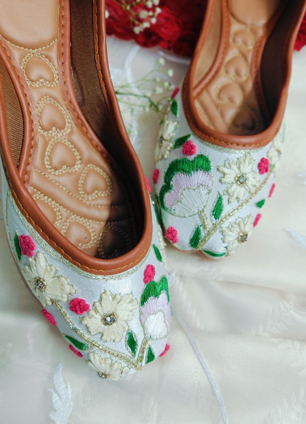 Desi Colour Women Indian Ethnic Footwear-Party Wear Multi Colour Thread Work - Distacart