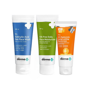The Derma Co I-Beauty CMS (Cleanser, Moisturizer, Sunscreen) For Acne Prone Skin Combo - Distacart