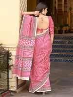 Thumbnail for NOZ2TOZ Women's Bhagalpuri Silk Pink Printed Designer Saree With Blouse Piece - Distacart