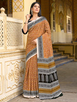Thumbnail for NOZ2TOZ Women's Bhagalpuri Silk Mustard Printed Designer Saree With Blouse Piece - Distacart