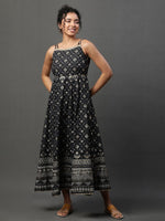 Thumbnail for AURELIA Ethnic Motifs Printed Shoulder Straps Ethnic Dress With Jacket