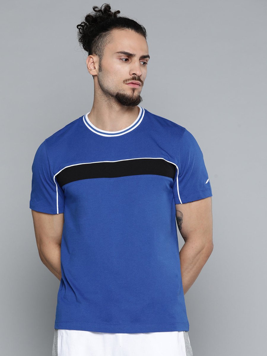 Alcis Men Blue Slim Fit Training or Gym T-shirt - Distacart