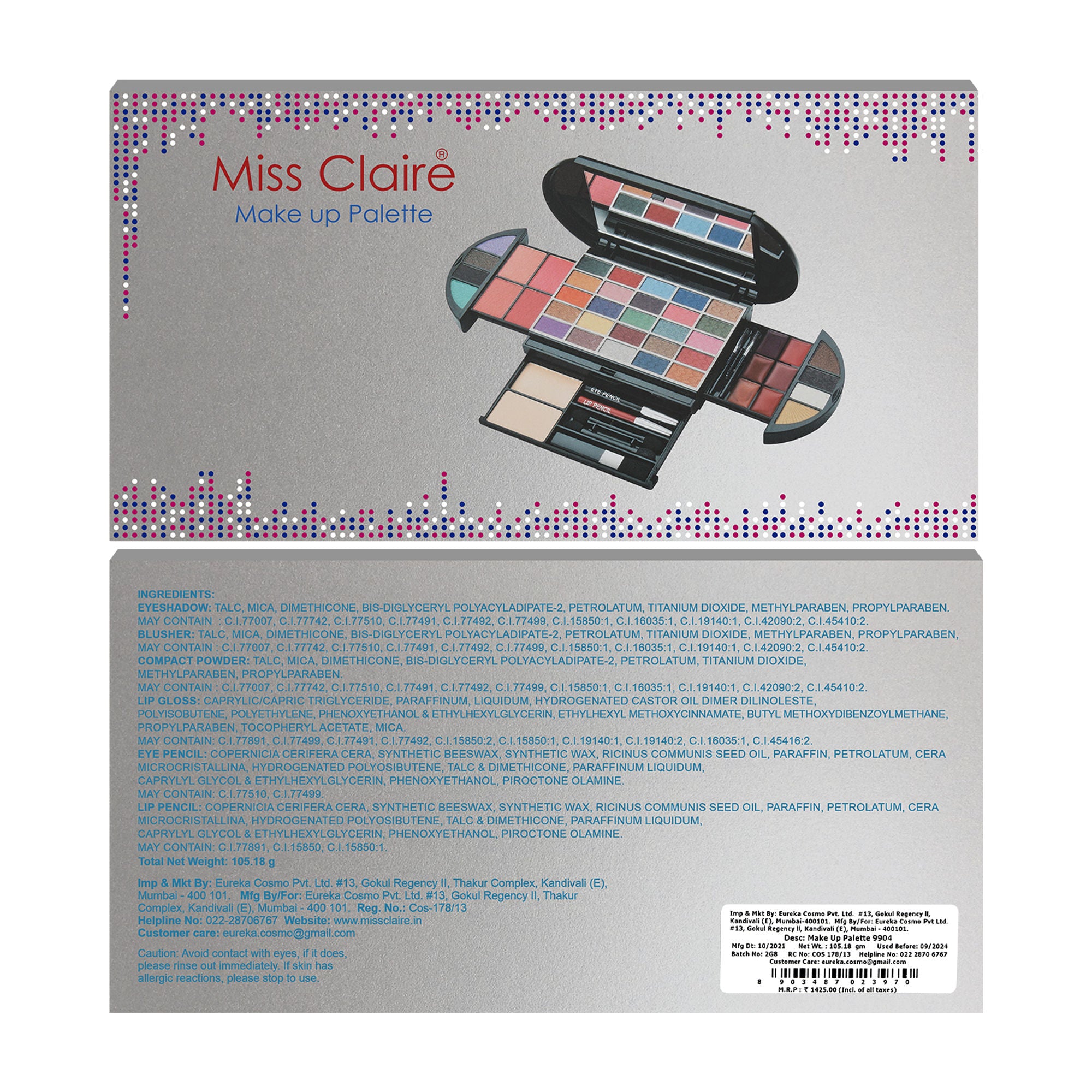Miss Claire Makeup Palette 9904