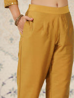 Thumbnail for Ode by House of Pataudi Geometric Embroidered Mirror Work Kurta With Trousers - Distacart