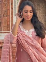 Thumbnail for Kalini Floral Embroidered Kurta With Trousers & Dupatta - Distacart