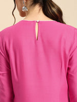 Thumbnail for All About You Women Pink Printed Kurta with Trousers - Distacart