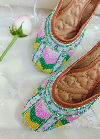 Desi Colour Women Indian Ethnic Footwear-Grey Multicolour - Distacart