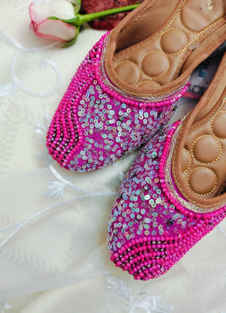 Desi Colour Women Indian Ethnic Footwear-Hot Pink Shine - Distacart