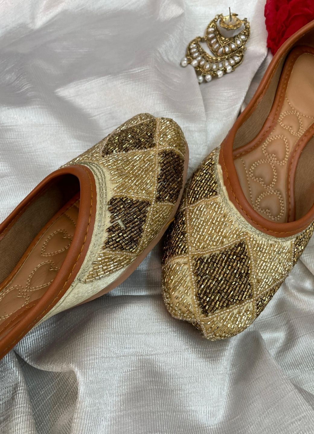 Desi Colour Women Indian Ethnic Footwear-Rhombus-Copper - Distacart