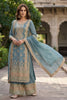 Anaita Blue Chinon Suit with Embroidery & Sequence Work - Dista