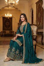 Thumbnail for Anaita D Green Chinon Stitched Suit With Embroidery & Sequence Work - Distacart