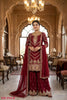 Anaita Maroon Chinon Stitched Sharara Suit with Embroidery & Sequence Work - Distacart