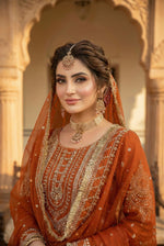 Thumbnail for Anaita Orange Georgette Stitched Suit With Embroidery & Sequence Work - Distacart