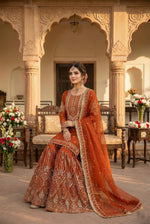 Thumbnail for Anaita Orange Georgette Stitched Suit With Embroidery & Sequence Work - Distacart