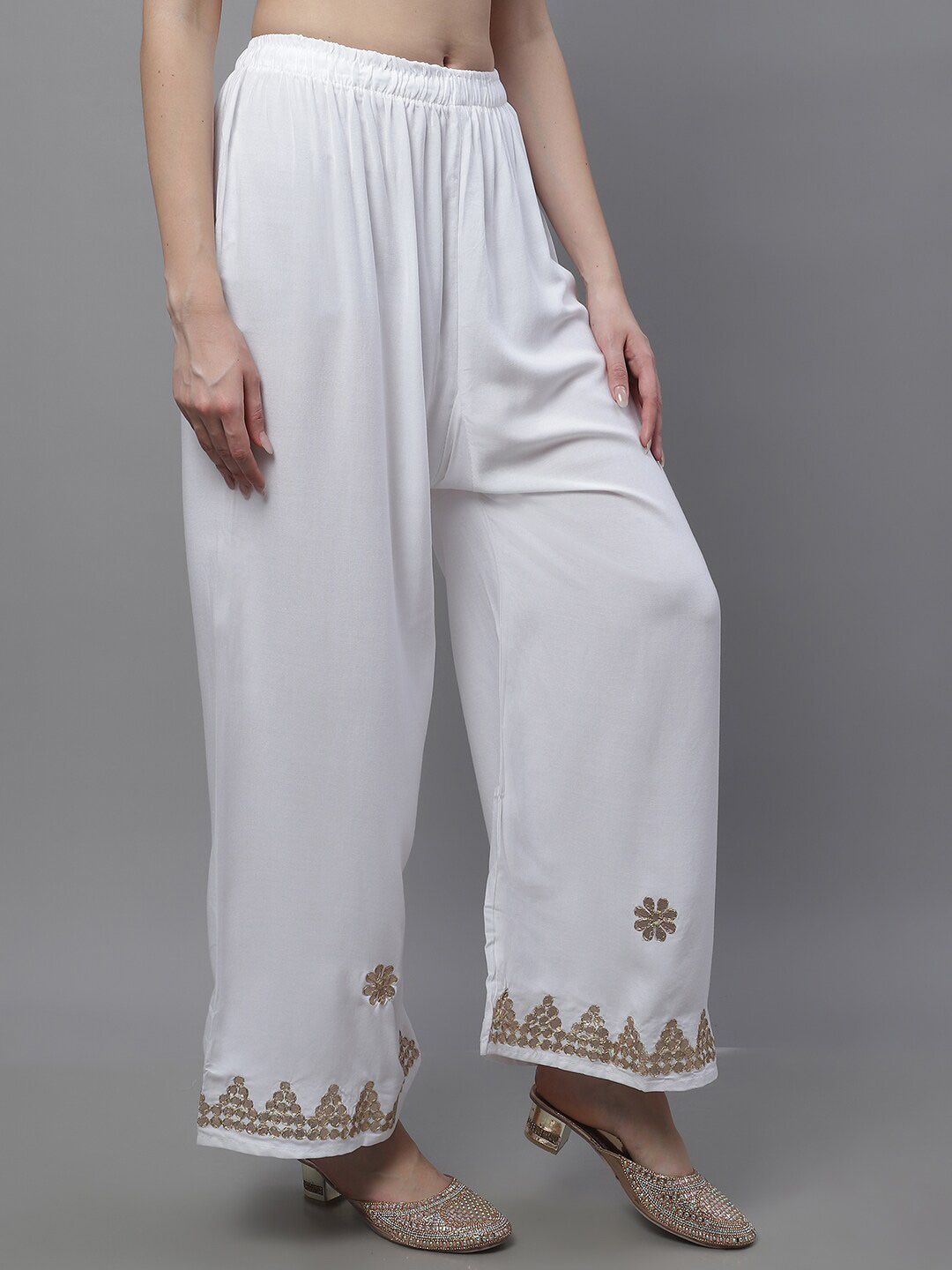 TAG 7 Women Ethnic Motifs Hem Design Flared Palazzos - Distacart