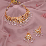 Thumbnail for Tehzeeb Creations Gold-Polished White Colour Necklace With Stud - Distacart