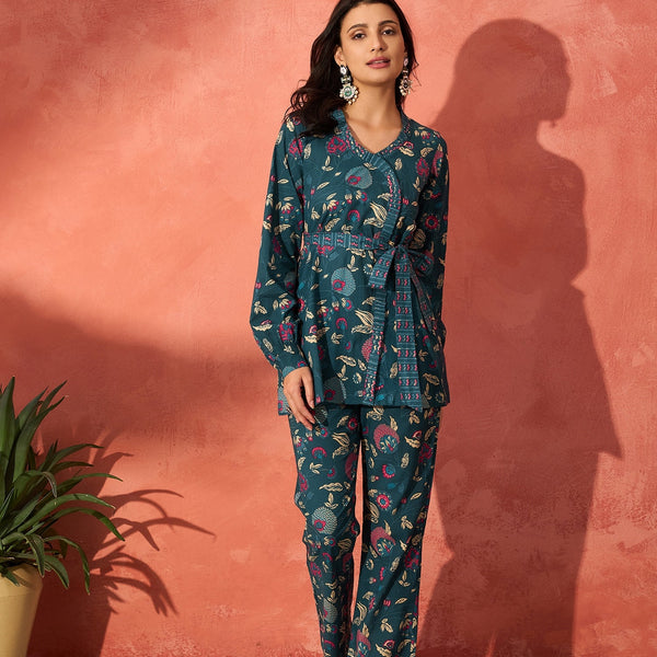 InWeave Blue Kalamkari Co Ord Set - Distacart