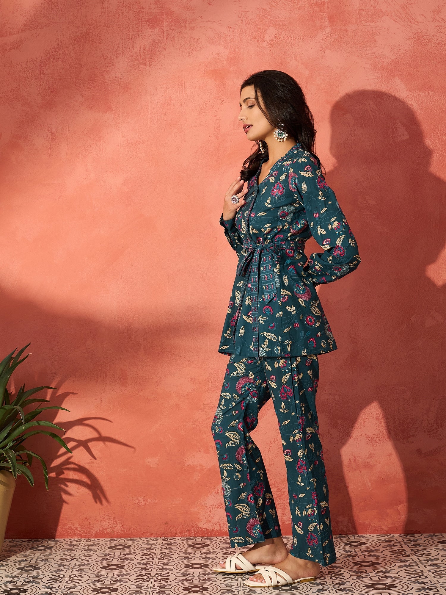 InWeave Blue Kalamkari Co Ord Set - Distacart