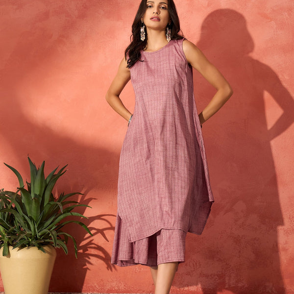 InWeave Wine Lurex Short Palazzo Kurta Set - Distacart