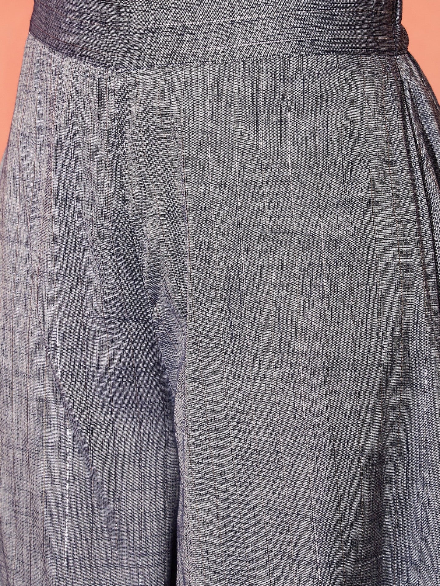 InWeave Blue Lurex Short Palazzo Kurta Set - Distacart