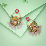 Thumbnail for Tehzeeb Creations Purple Beads Multi Colour Earrings - Distacart