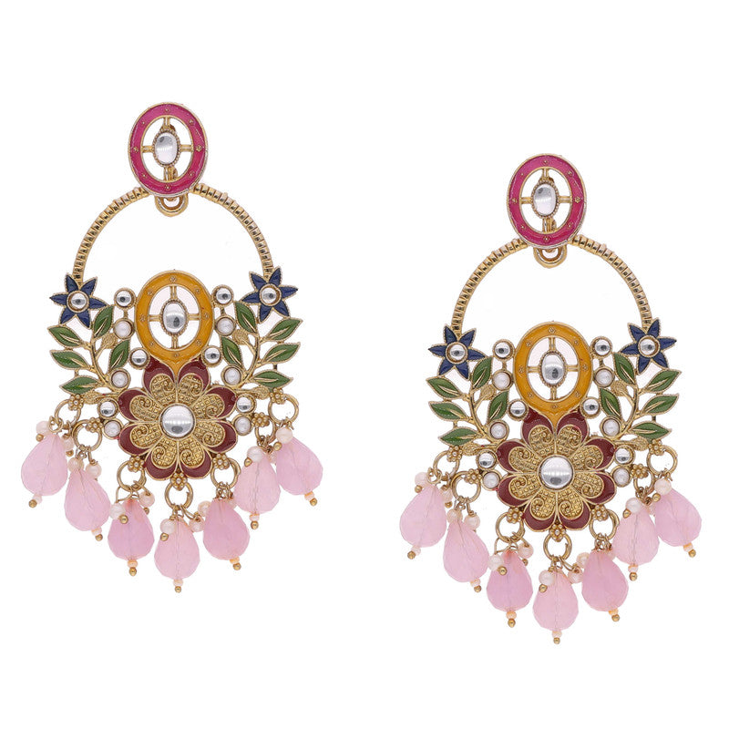 Tehzeeb Creations Purple Beads Multi Colour Earrings - Distacart