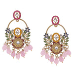 Thumbnail for Tehzeeb Creations Purple Beads Multi Colour Earrings - Distacart