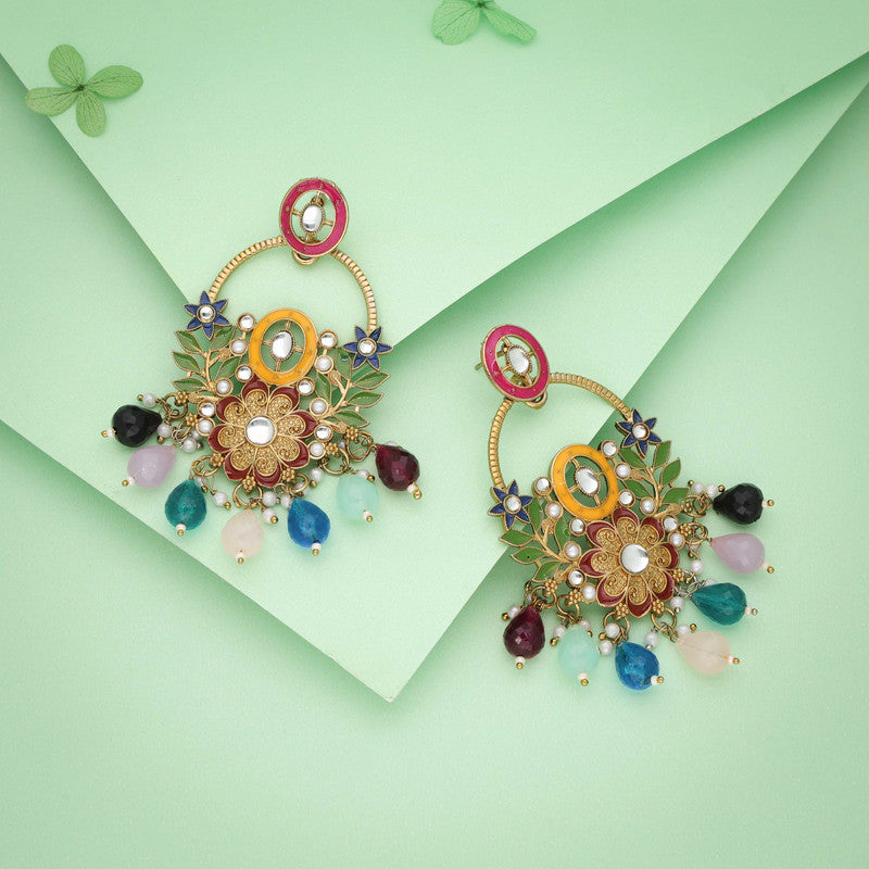 Tehzeeb Creations Multi Beads Multi Colour Earrings - Distacart