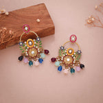 Thumbnail for Tehzeeb Creations Multi Beads Multi Colour Earrings - Distacart