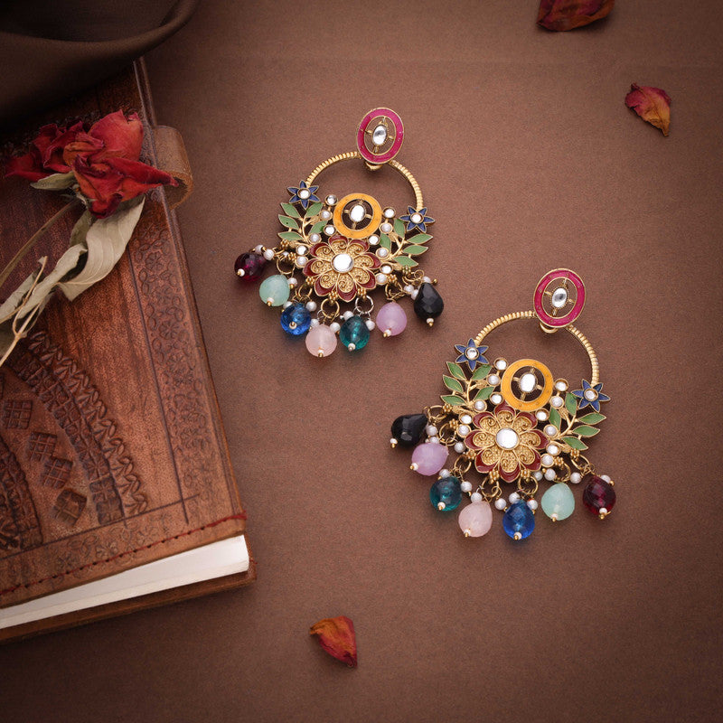 Tehzeeb Creations Multi Beads Multi Colour Earrings - Distacart