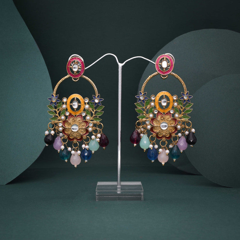 Tehzeeb Creations Multi Beads Multi Colour Earrings - Distacart