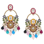 Thumbnail for Tehzeeb Creations Multi Beads Multi Colour Earrings - Distacart