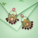 Thumbnail for Tehzeeb Creations Pink Beads Multi Colour Earrings - Distacart