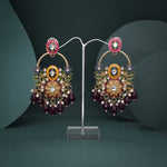 Thumbnail for Tehzeeb Creations Pink Beads Multi Colour Earrings - Distacart
