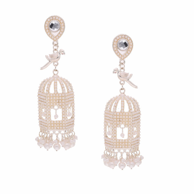 Tehzeeb Creations Gold-Polished Parrot Design Earrings - Distacart