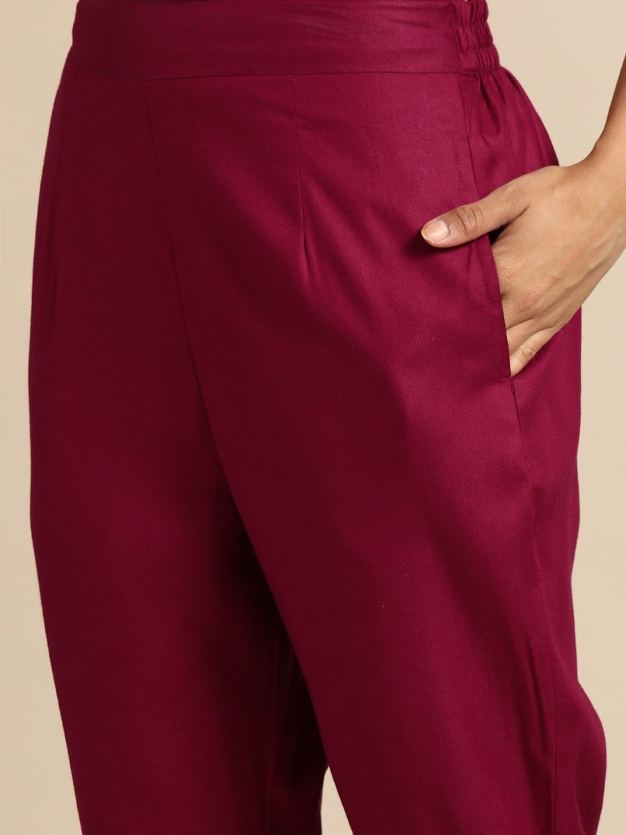 All About You Ethnic Motifs Printed Sequinned Kurta with Trousers - Distacart