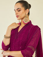 Thumbnail for Soch Paisley Embroidered Sequinned Kurta With Trousers & Dupatta - Distacart