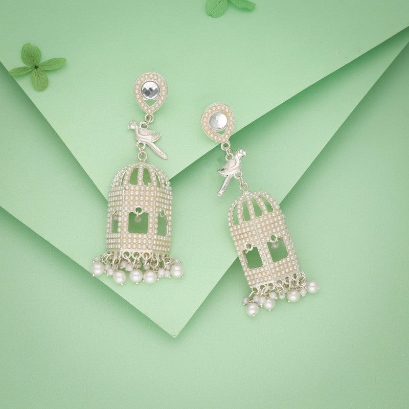 Tehzeeb Creations Gold-Polished Parrot Design Earrings - Distacart