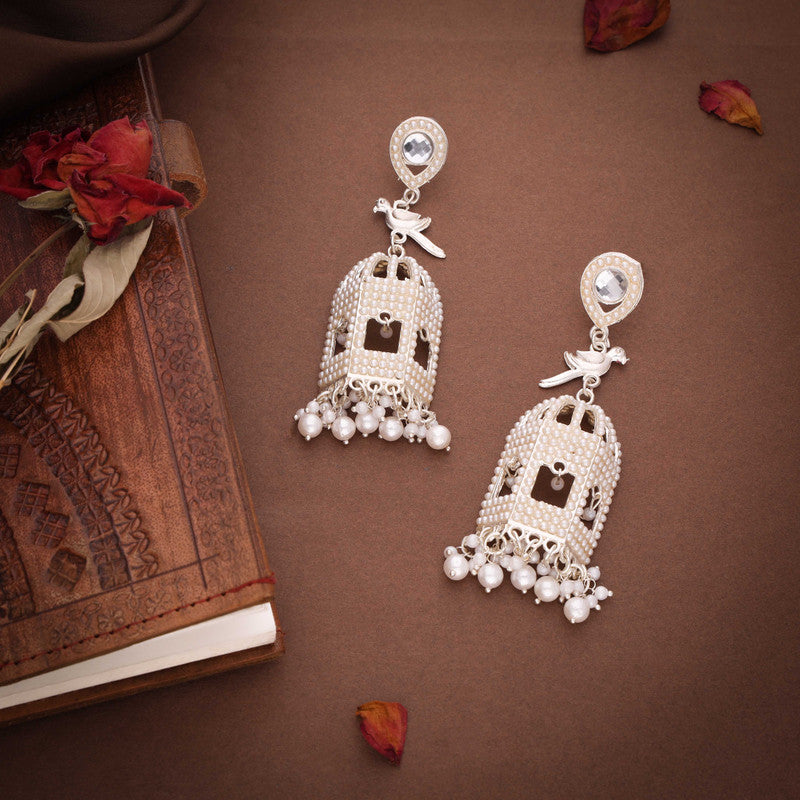 Tehzeeb Creations Gold-Polished Parrot Design Earrings - Distacart