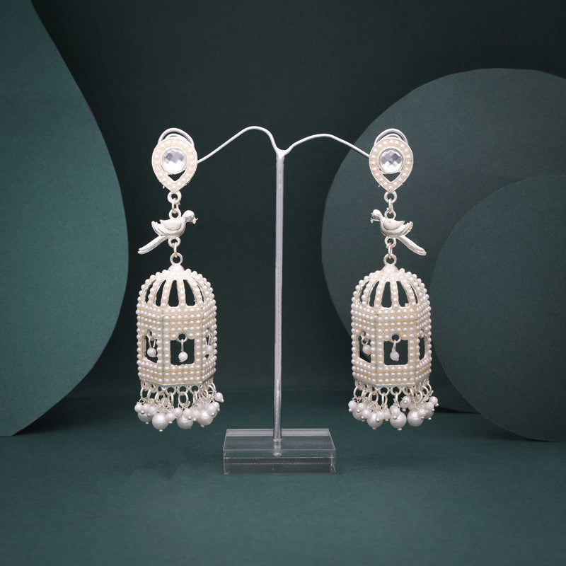 Tehzeeb Creations Gold-Polished Parrot Design Earrings - Distacart