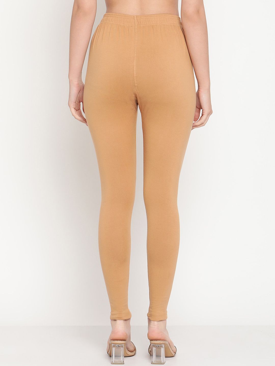 TAG 7 Pack of 2 White & Beige Solid Comfort-Fit Ankle-Length Leggings